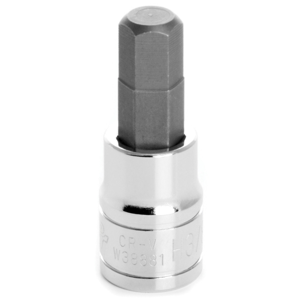 Performance Tool Chrome Hex Bit Socket, 3/8" Drive, 3/8" Hex Bit W38881